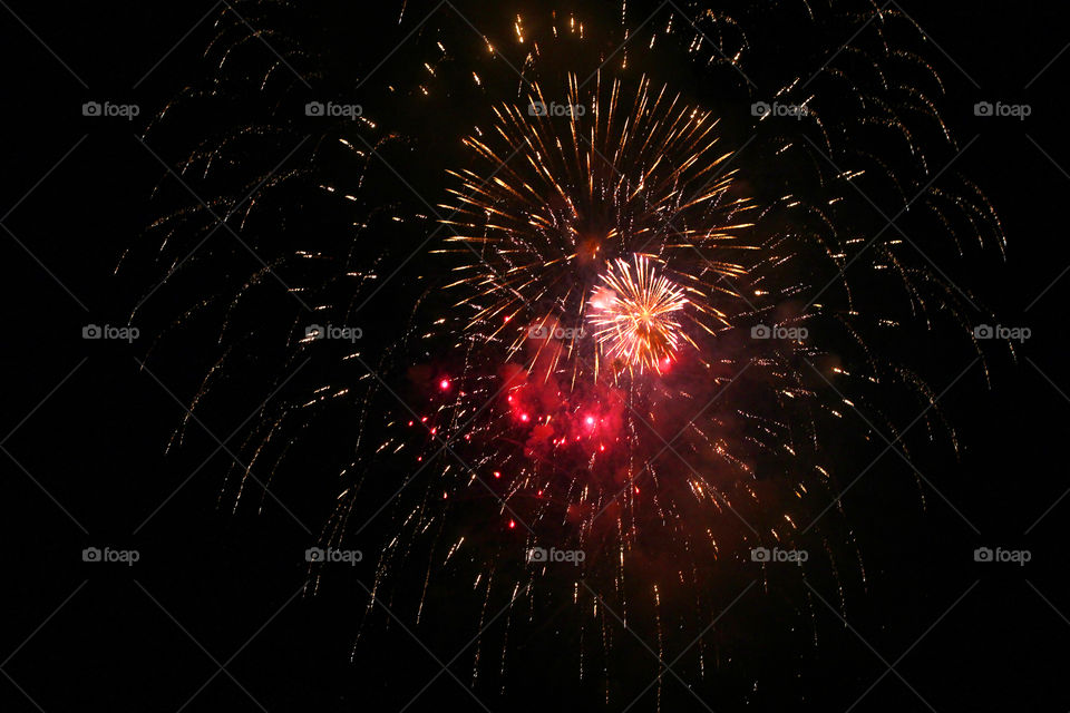 Fireworks, holiday, lights, flicker, splash, celebration, joy, sky, black sky, bright lights against the black sky, night, summer, night sky,
Bright lights of the salute against the black sky