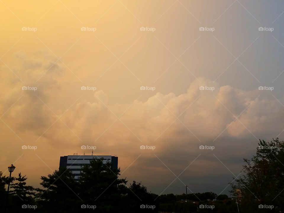 A massive storm system passes over Woodbridge, nj.
