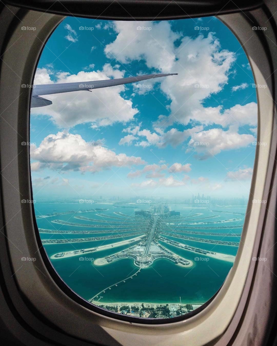 Sky view Emirates airline Dubai