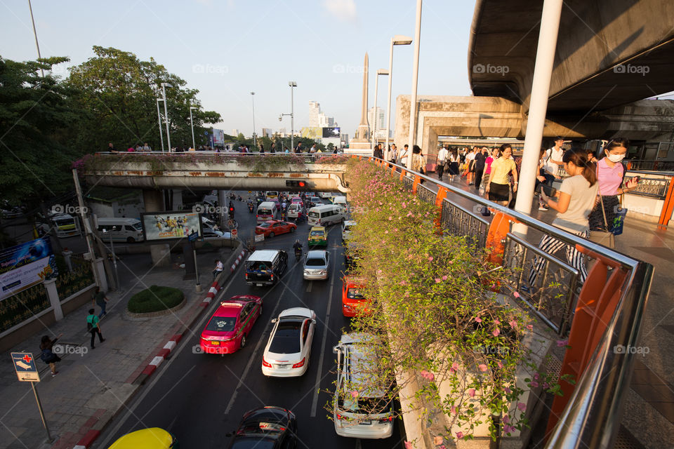 Sidewalk in Bangkok Thailand 