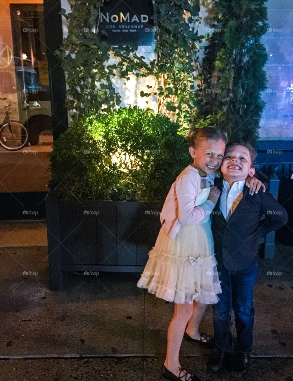 Close-up of a happy brother and sister