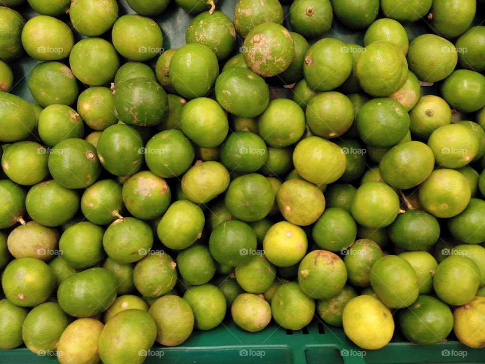 Green lime at the market