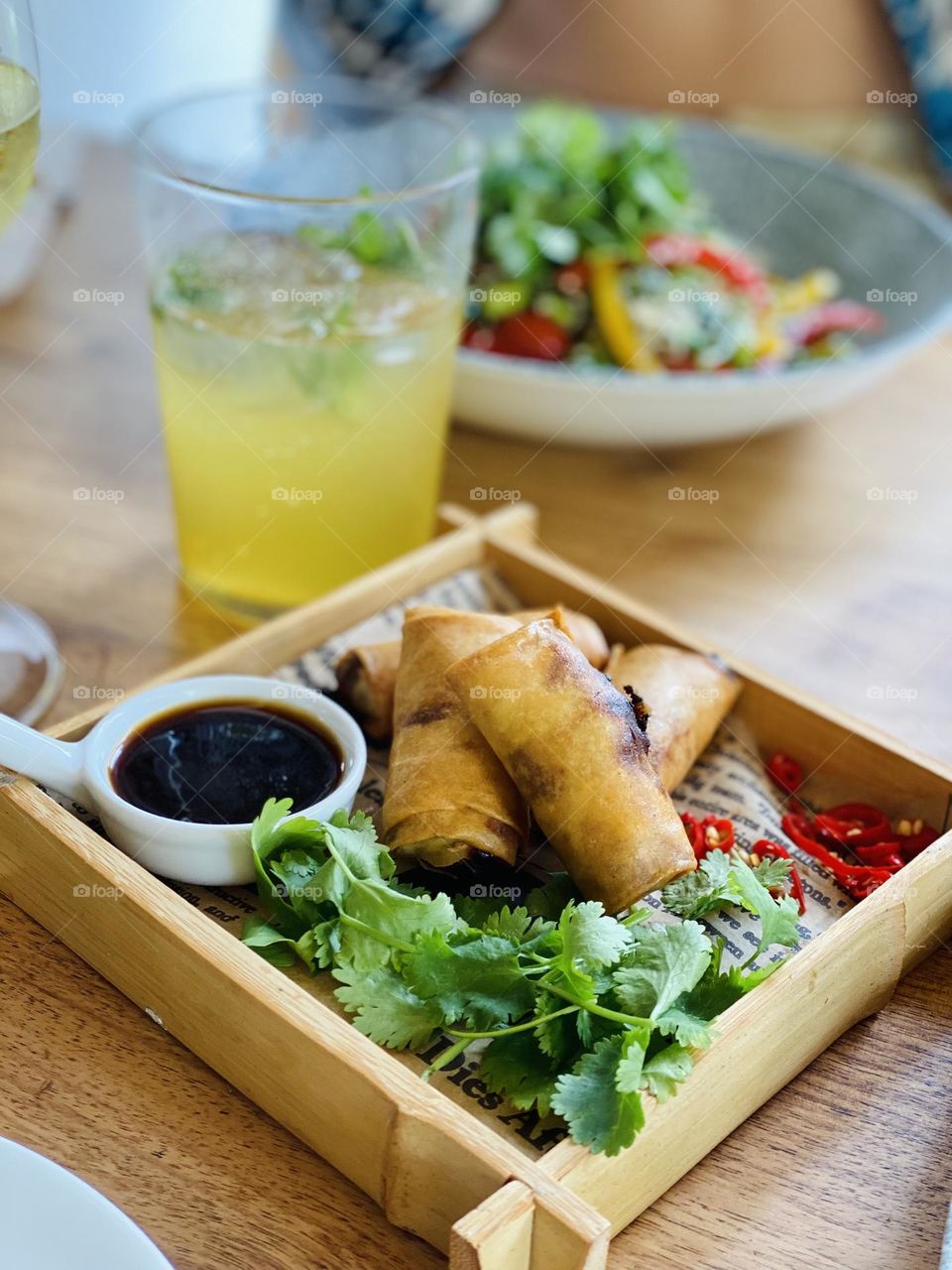 Delicious pulled pork spring rolls