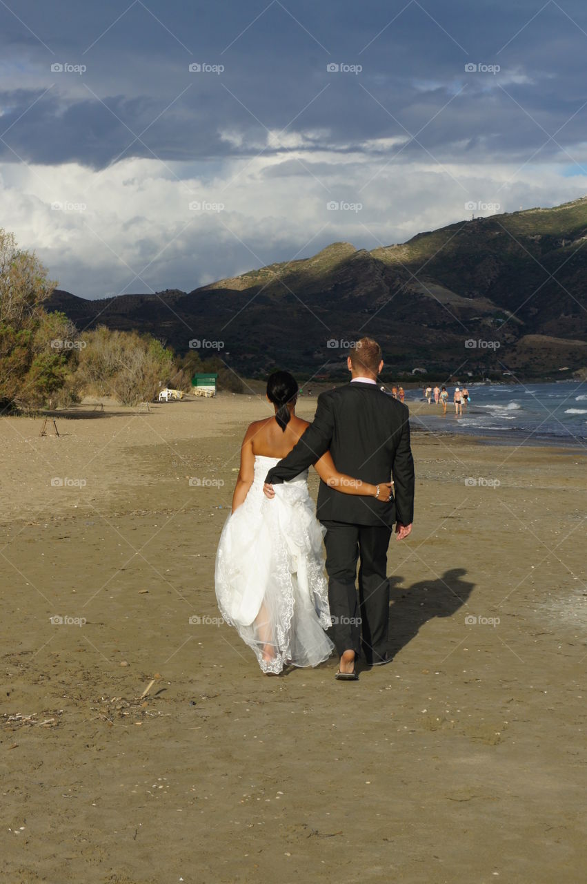 Romantic Married on the beach