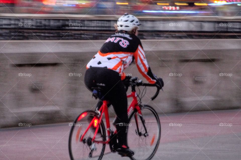 Bicycle Race. Racing along the prom 