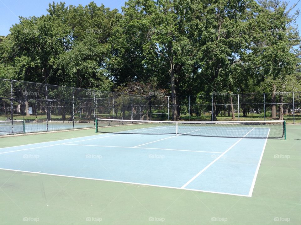 Tennis court and net