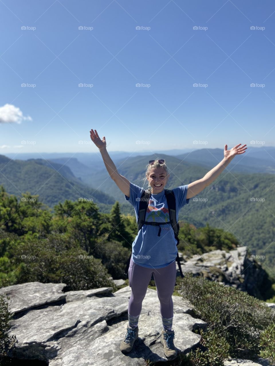 Hiking in the great Appalachian Mountains.