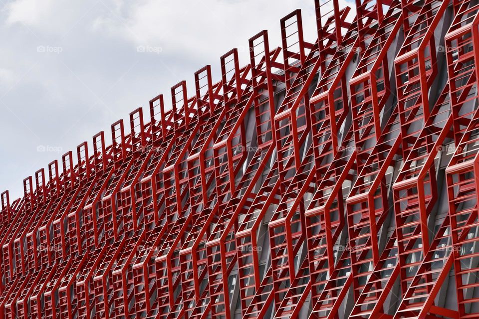 Multiverse red structure of a building 