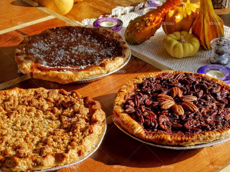 Homemade Apple, Pecan, And Pumpkin Pies