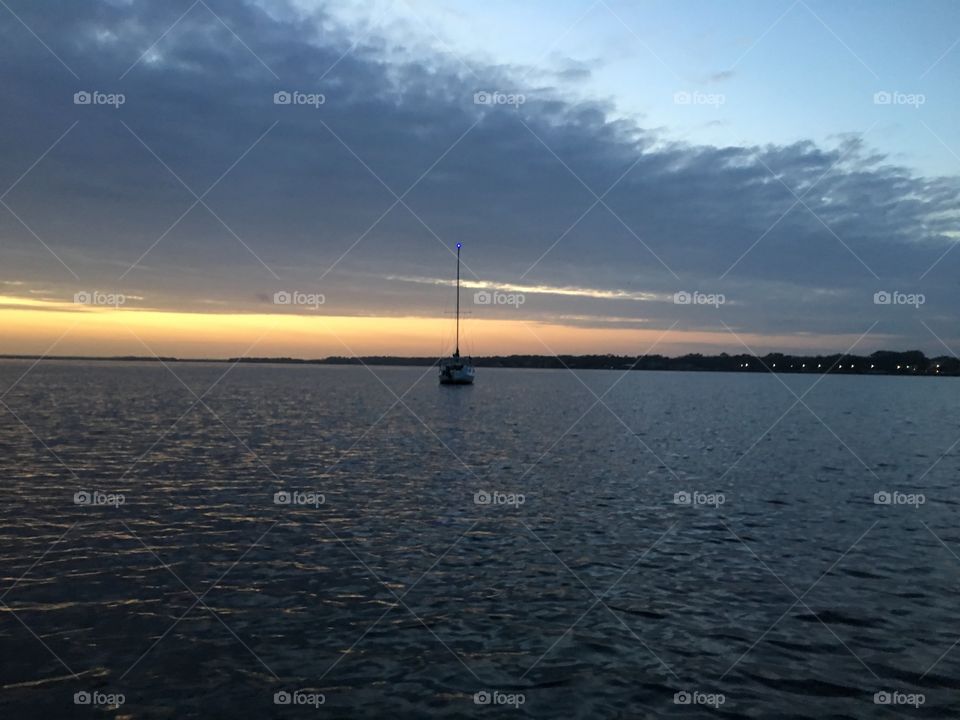 Water, Sunset, Sea, Dawn, Ocean