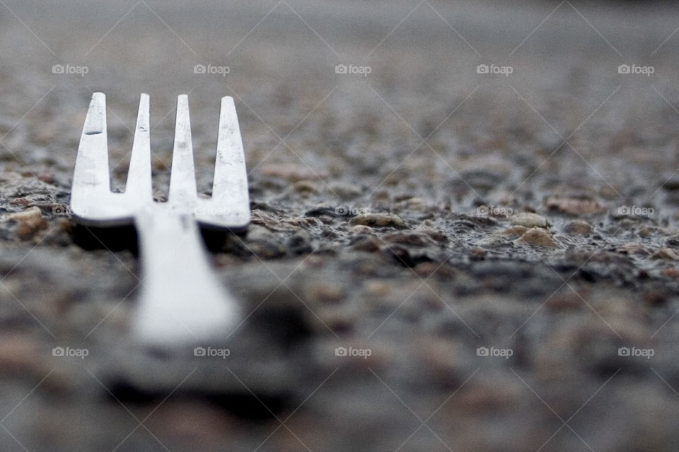 Fork in the road. Selective focus version of a fork in the road