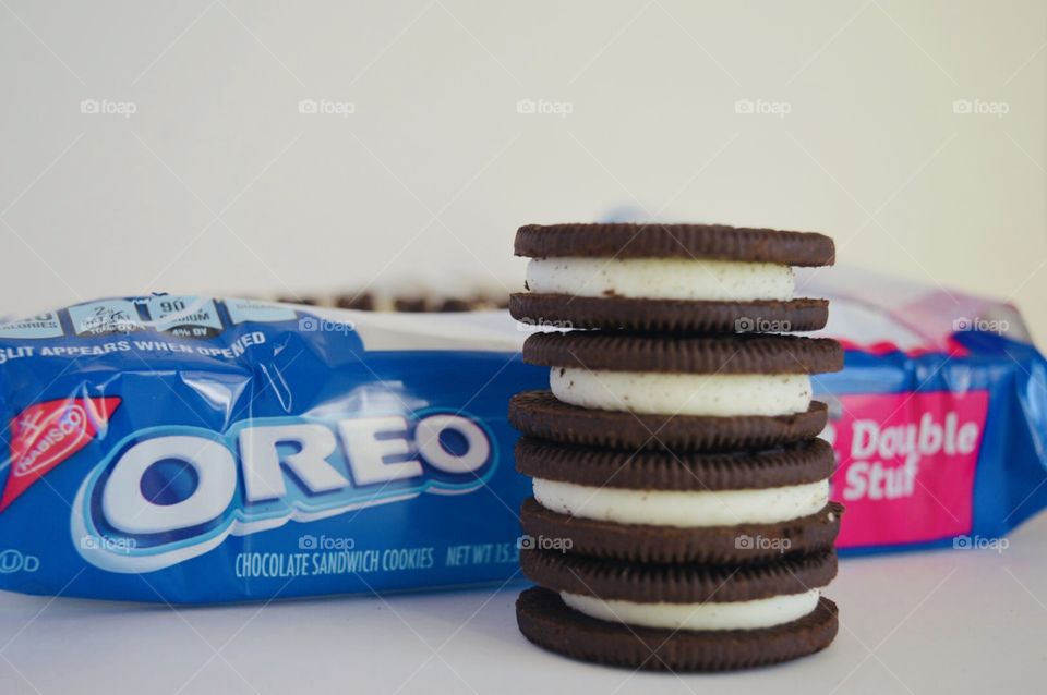 Double stuff Oreo cookies in front of package