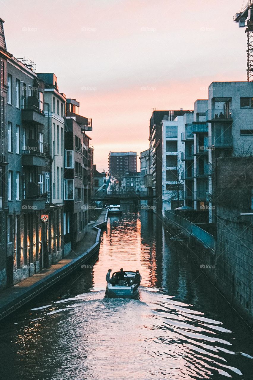 sunset in Ghent