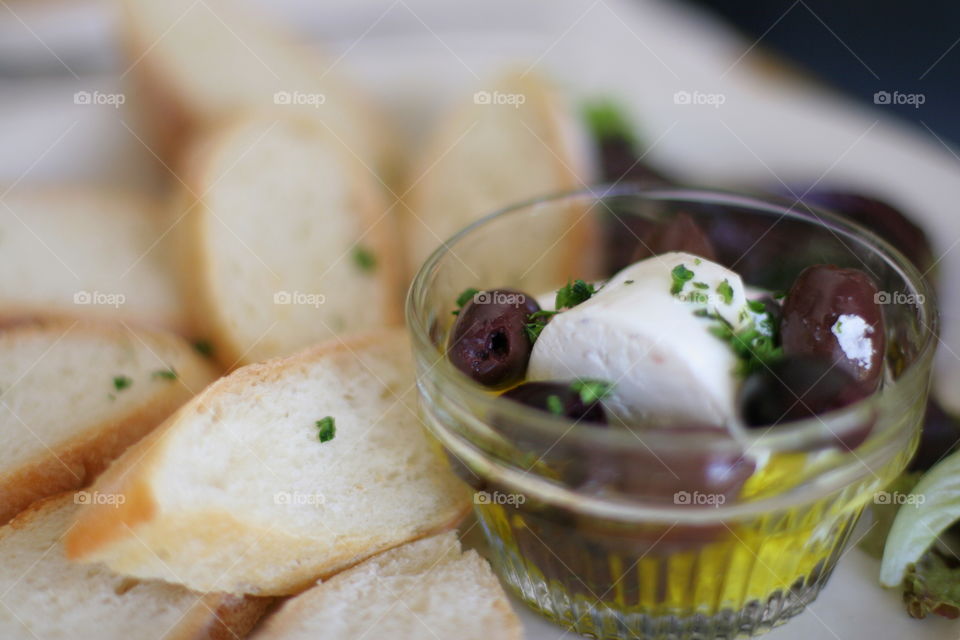 Bread, Olives,  Cheese