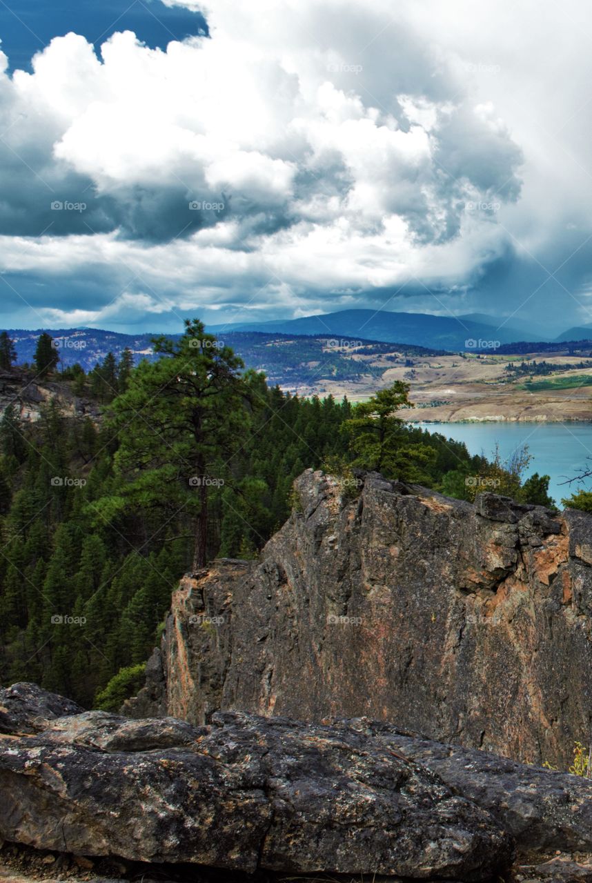 View from the top of cougar canyon, over looking Kalamalka Lake in Vernon, BC. 
