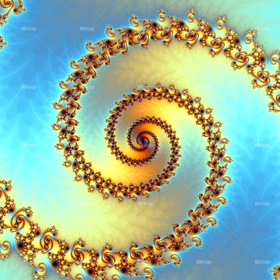 spiral fractal. a math fractal in a spiral