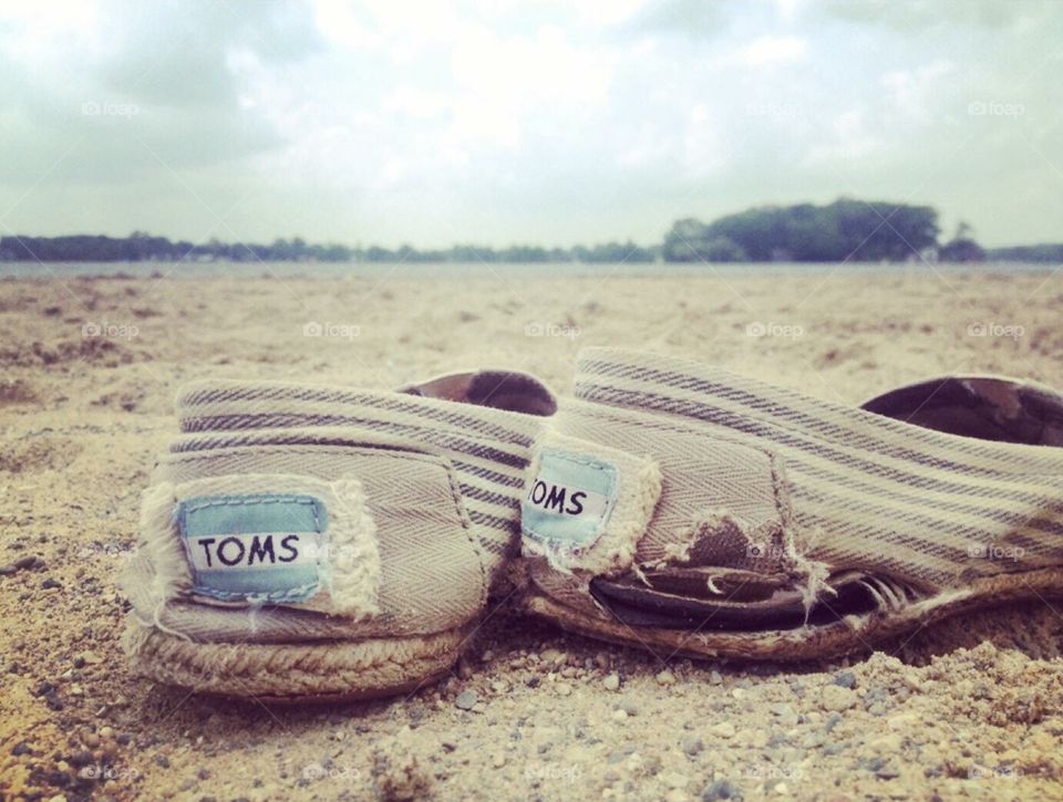 Day on the beach && an old beat up pair of Toms 