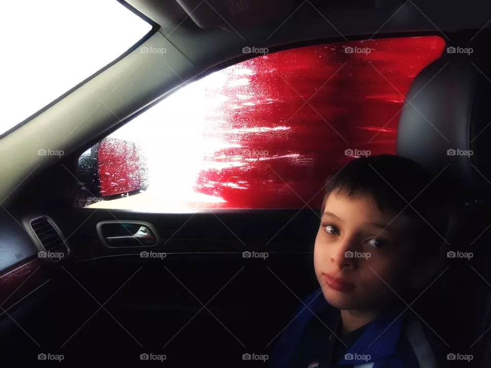 Driving through the car wash 