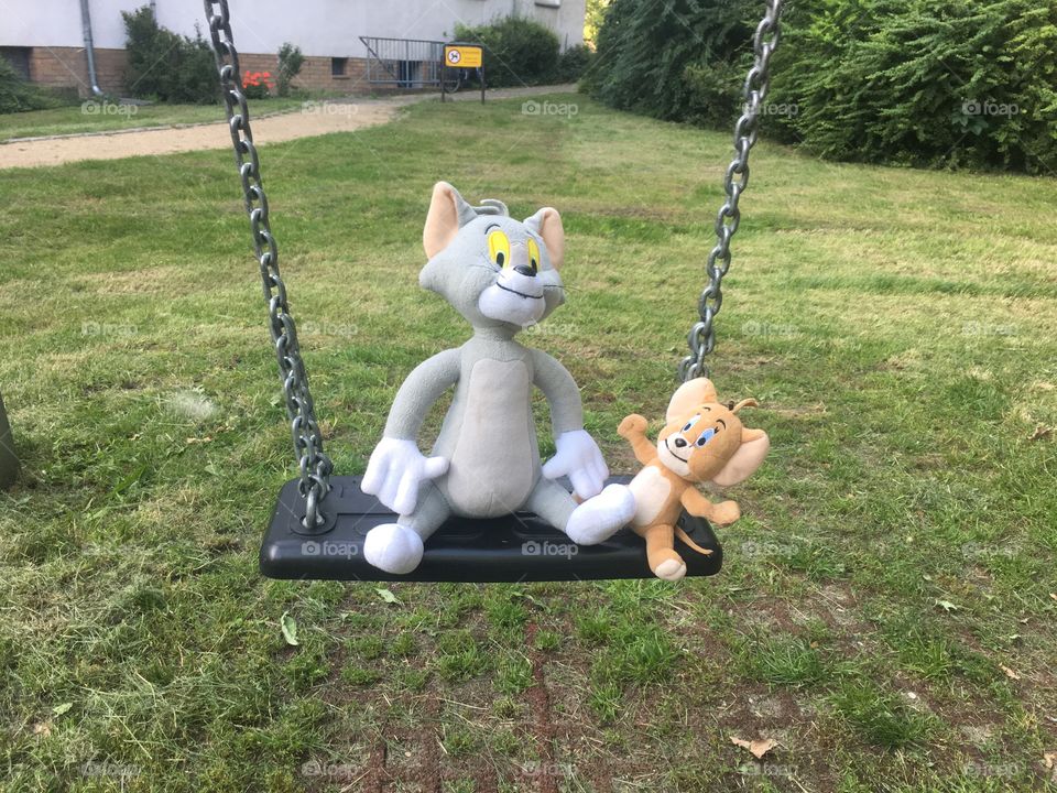 Tom and Jerry on Playground 