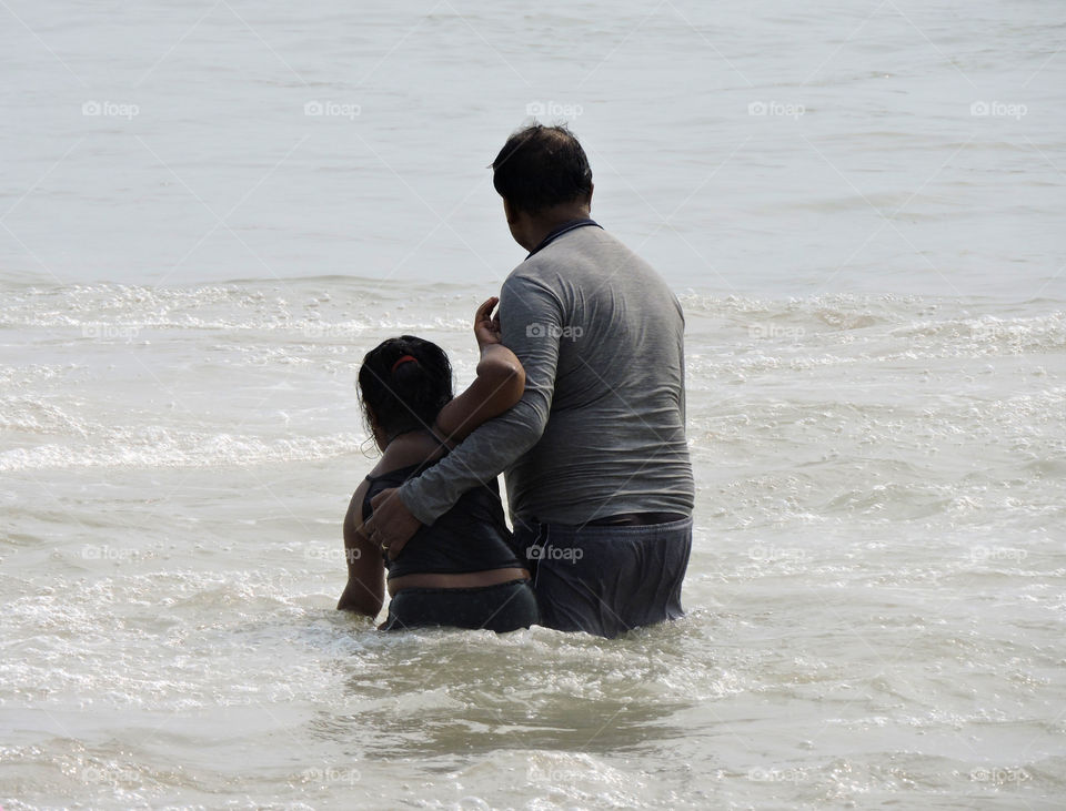 Enjoying the summer in the sea beach