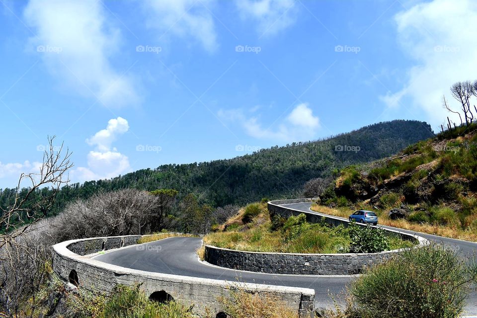 road trip on a mountain