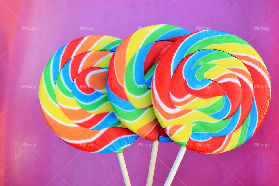 View of multi colored lollipops