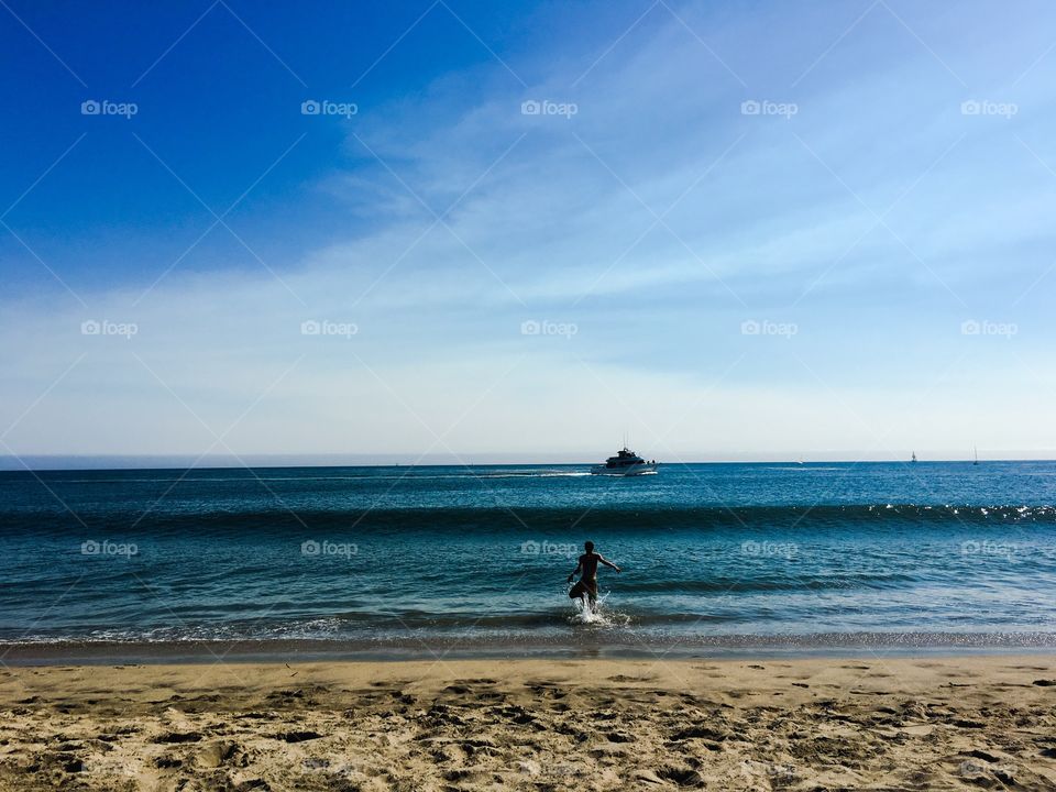 Ship on ocean