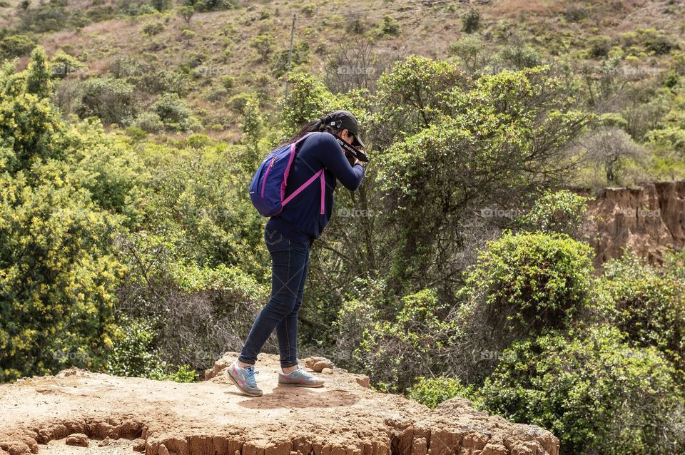 Girl exploring a glen