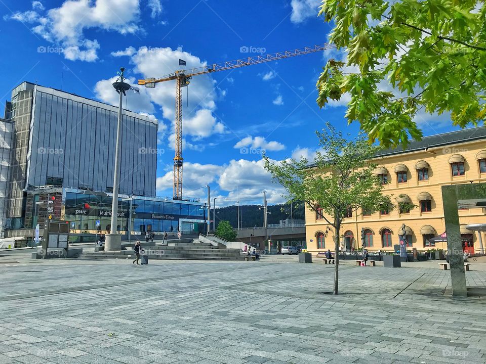 Beautiful view of Drammen city Norway 