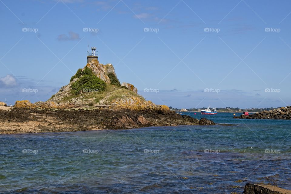 boats in the bay in brittany