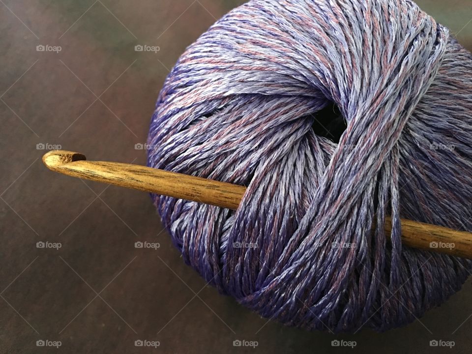 Another angle of purple yarn 