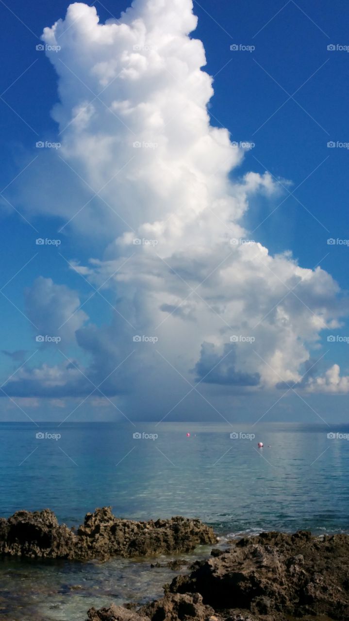 The biggest storm cloud I've ever seen coco cay Bahamas