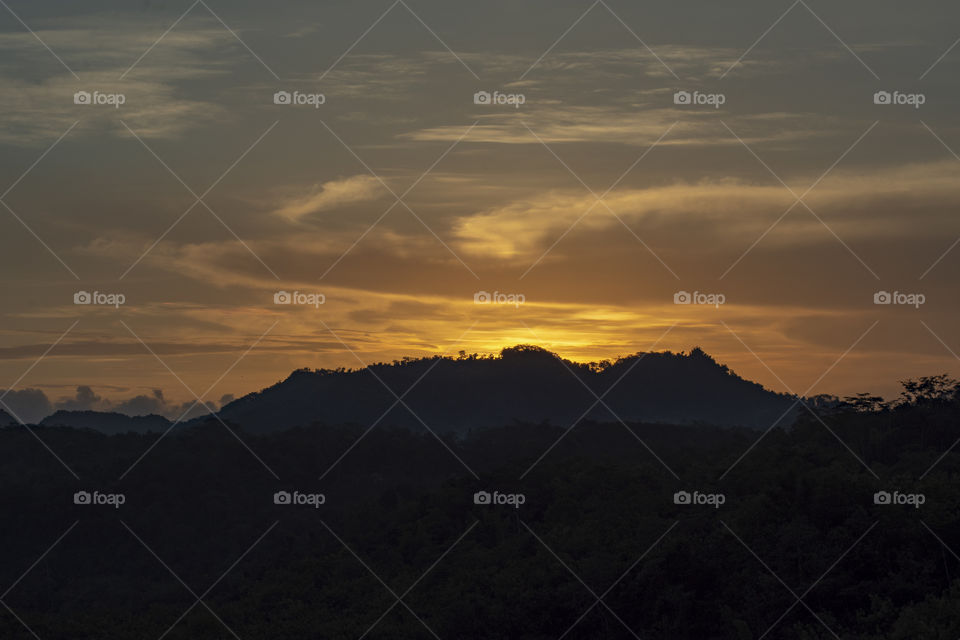 sunset at the mountain