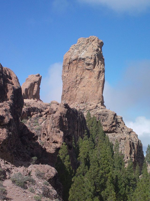 Low angle view of rocky mountain