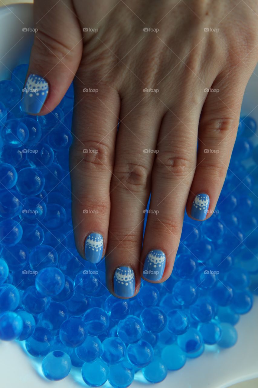 Blue nails design