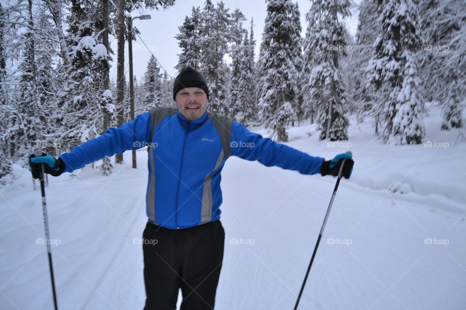 Ski. Holiday trip to Lapland, Finlad. 
Sport in the beautiful Lapland