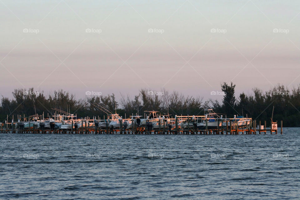 ocean boats trees river by mmcook
