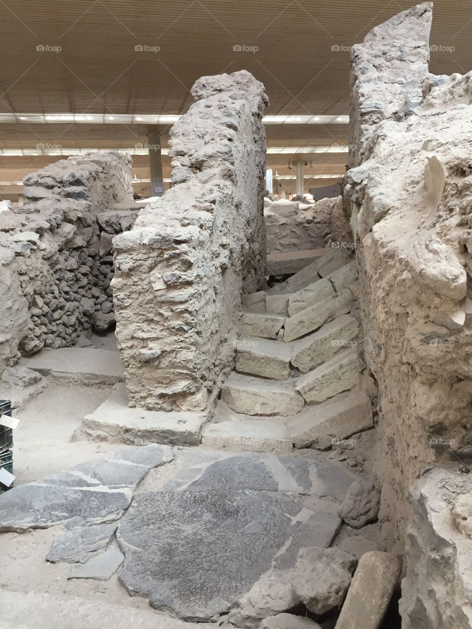 part of the ancient town of akrotiri. 
