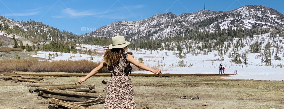 Relaxing at Lake Tahoe in winter