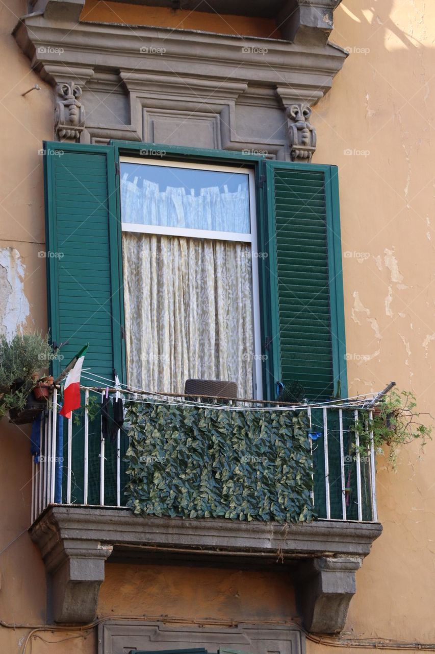Green shutter balcony 