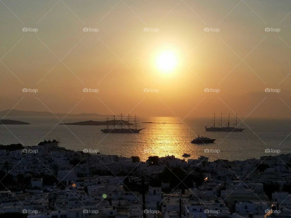 Beautiful Sunset in Santorini