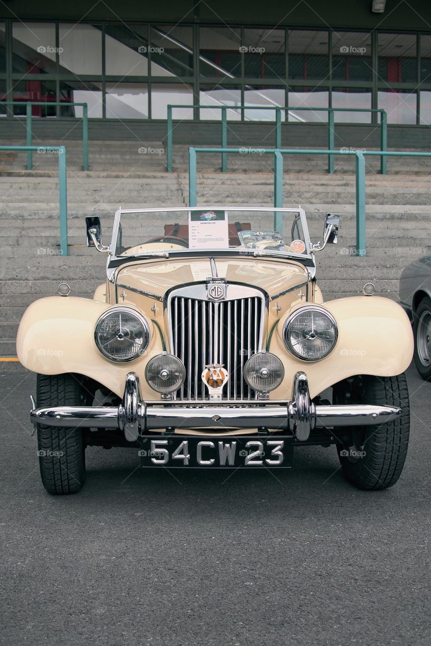 Closeup shot of old timer vintage car