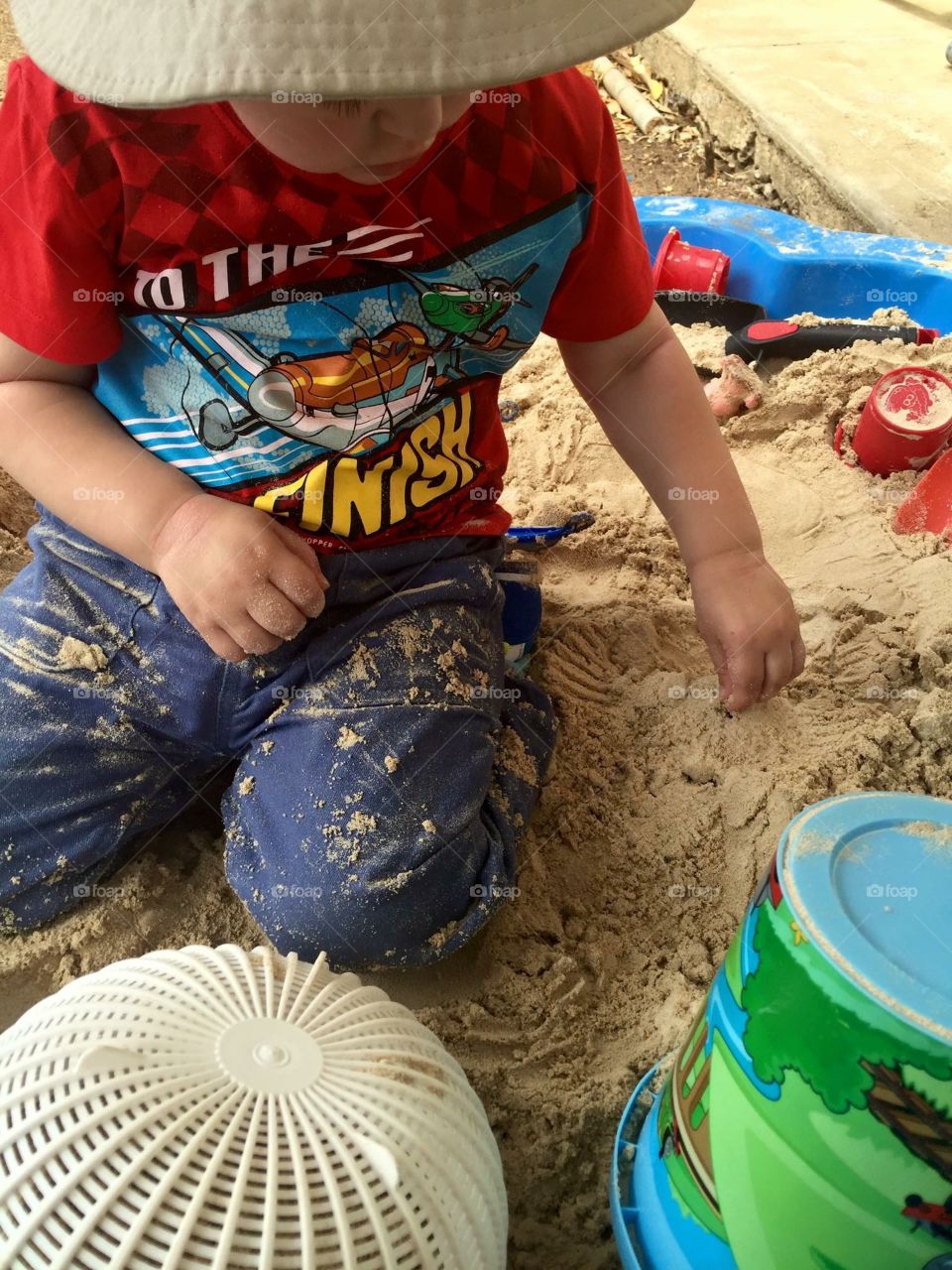 Toddler sandpit fun