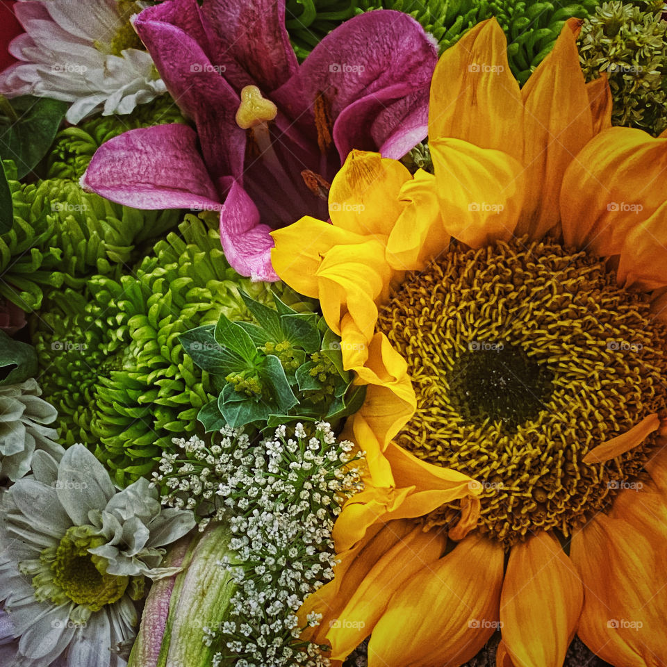 Closeup of a floral bouquet 