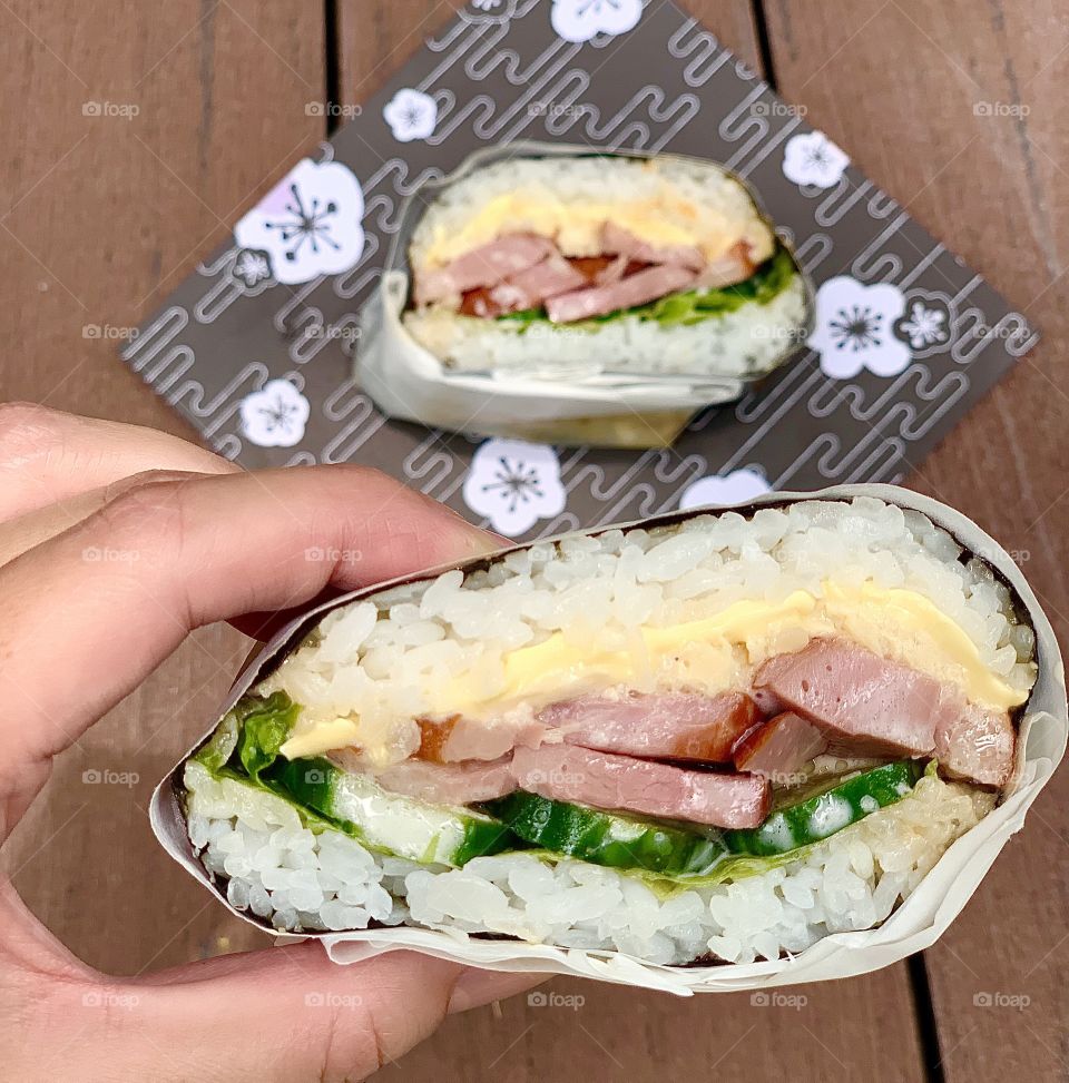 Wafuyo smoked duck onigirazu 