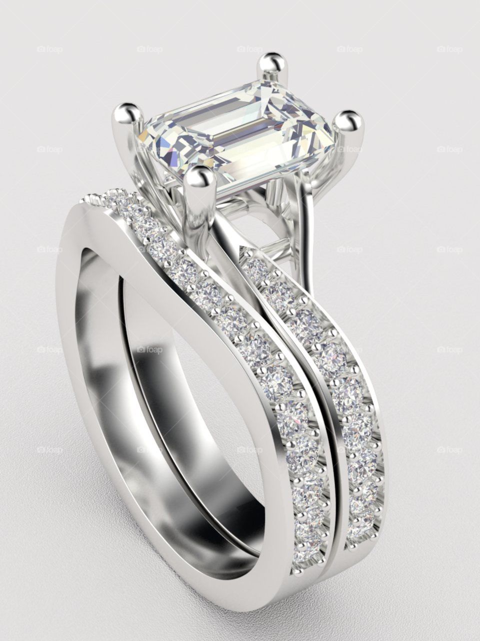 Custom Diamond Wedding Set