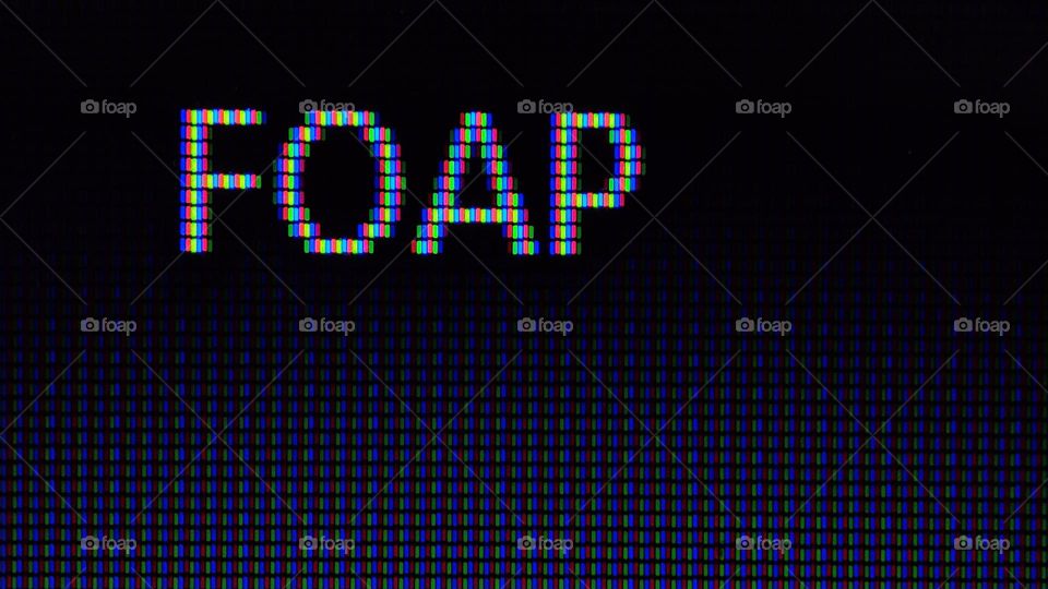 Foap name on a pixel display