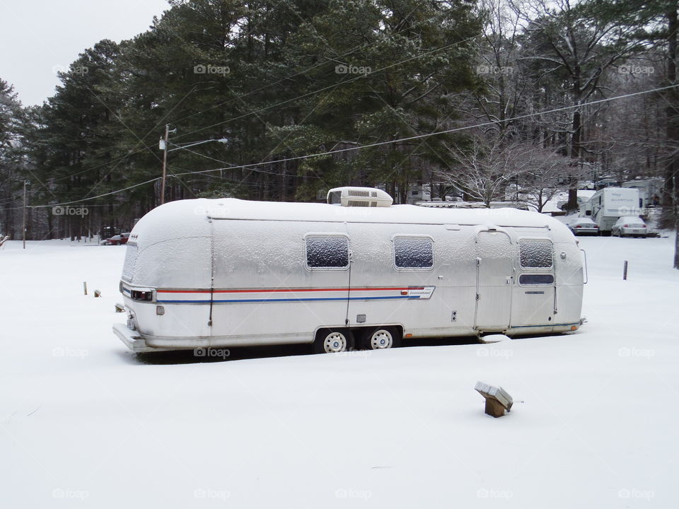 camping in the snow