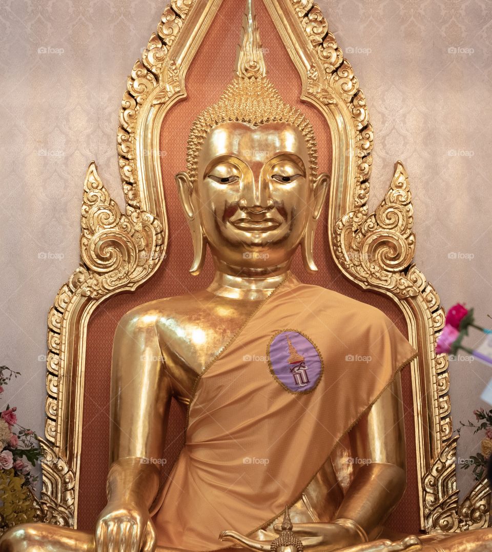 Thailand-Febuary 05 2019:Bangkok landmark tour brings you to the most must visit place , Wat Trimitr, the temple of the Golden Buddha
