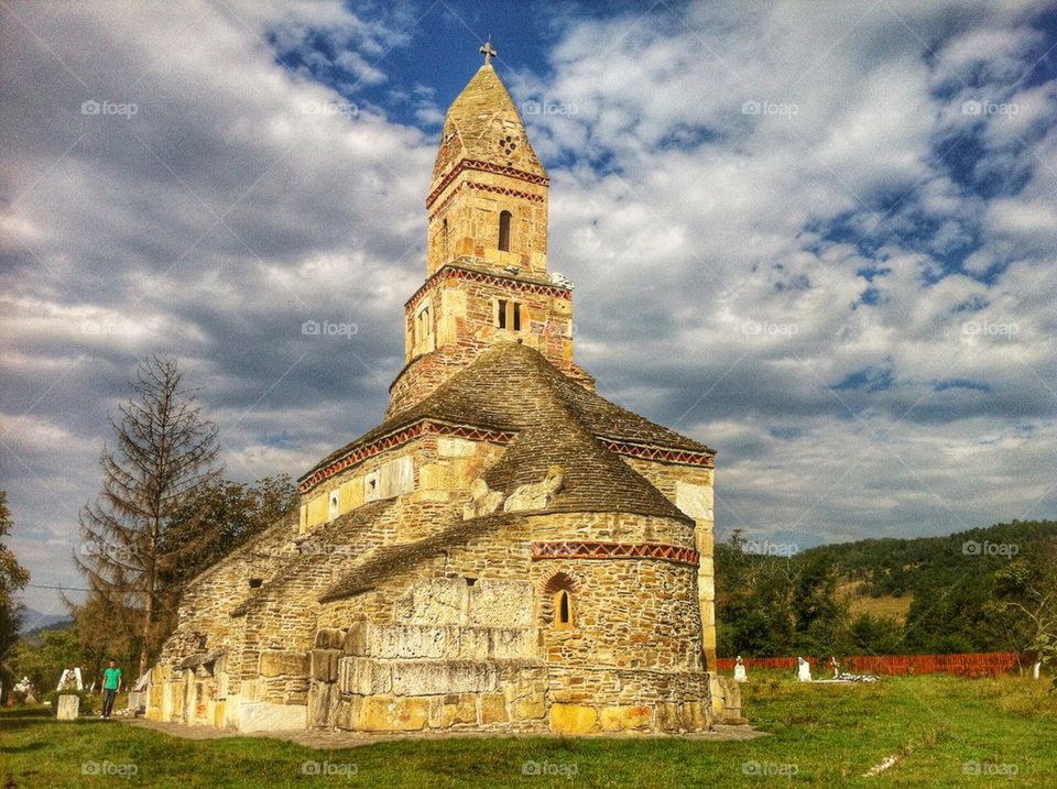 Densus,old stone church, Hunedoara county